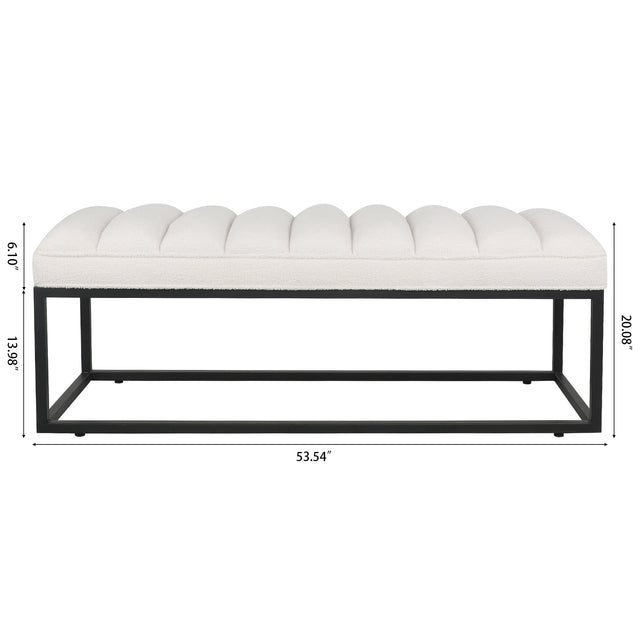 Metal Base Upholstered Bench for Bedroom for Entryway