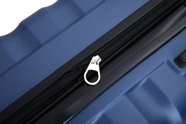 Expandable 3 Piece Luggage Sets ABS Lightweight Suitcase with Two Hooks, Spinner Wheels, TSA Lock, (20/24/28) Blue