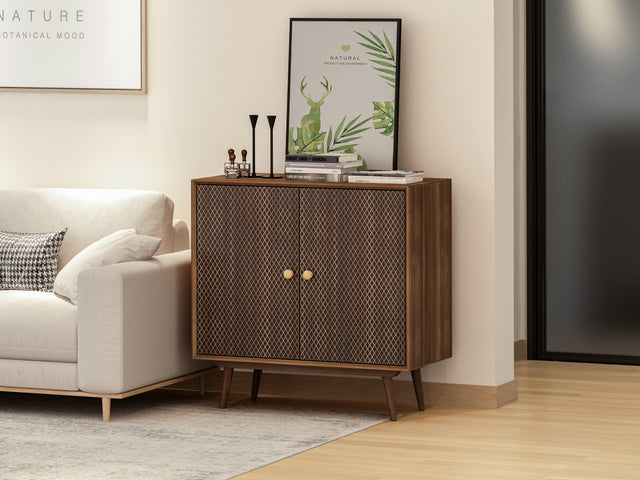 2 door cabinet, with 3D printed elements, for Bedroom, Living Room, Sofa Couch, Hall, Easy Assembly