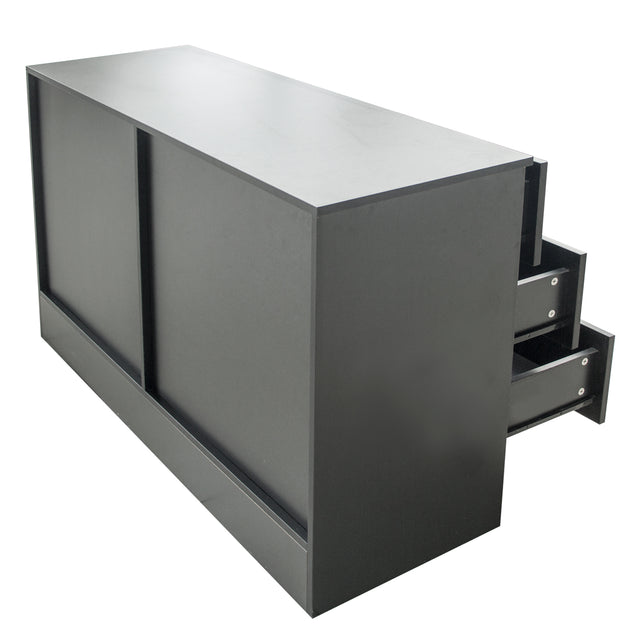 Chest of Drawers Wood Storage Cabinet with 6 Drawers-Black