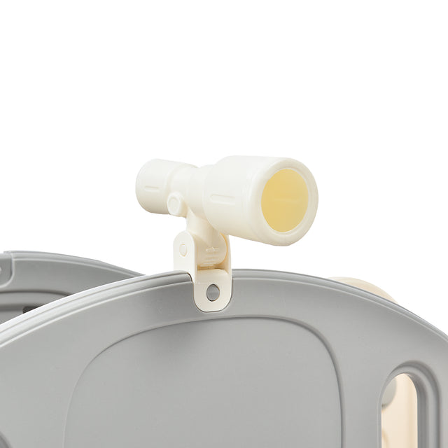 Kids Slide Playset Structure 9 in 1, Freestanding Castle Climbing Crawling Playhouse with Slide, Arch Tunnel, Ring Toss, Realistic Bus Model and Basketball Hoop, Toy Storage Organizer for Toddlers