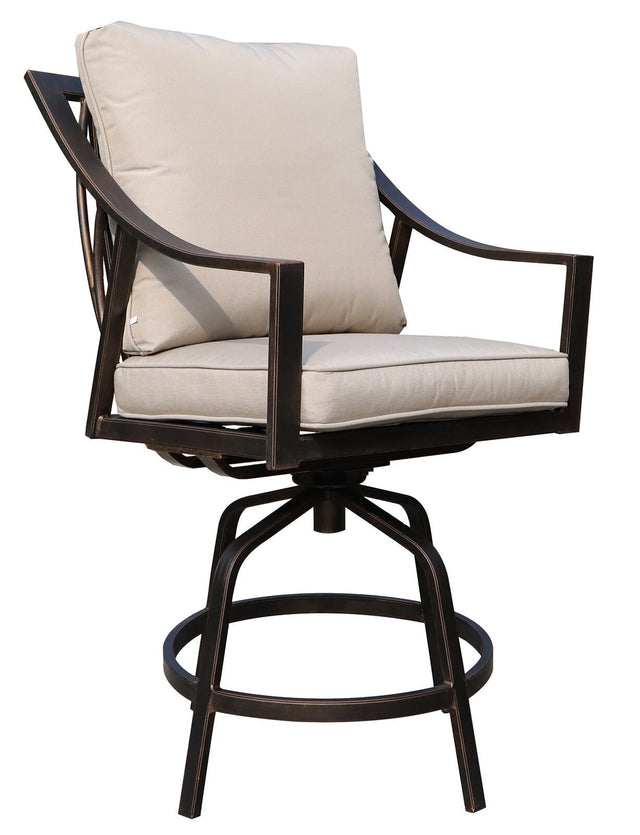 Aluminum Swivel Bar Stool, Taupe, Set of 2