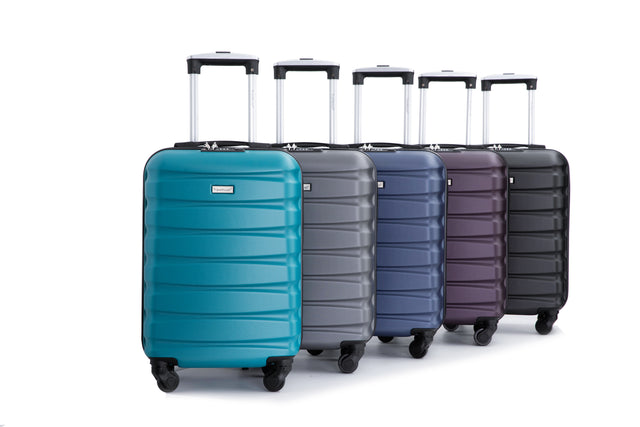 Expandable 3 Piece Luggage Sets ABS Lightweight Suitcase with Two Hooks, Spinner Wheels, TSA Lock, (20/24/28) Cyan