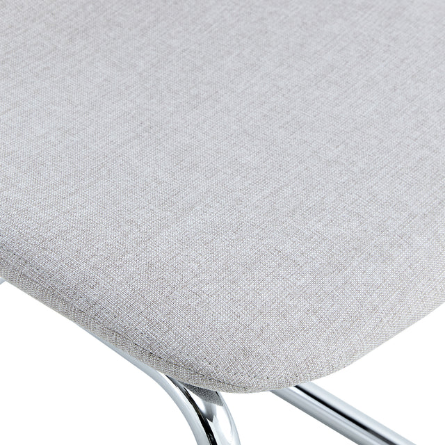 Dining Chairs Set of 4,Spoon shape Modern Style Dining Kitchen Room Upholstered Side Chairs， Accent Chairs with Soft Linen Fabric Cover Cushion Seat and plating Metal Legs Light Grey office chair