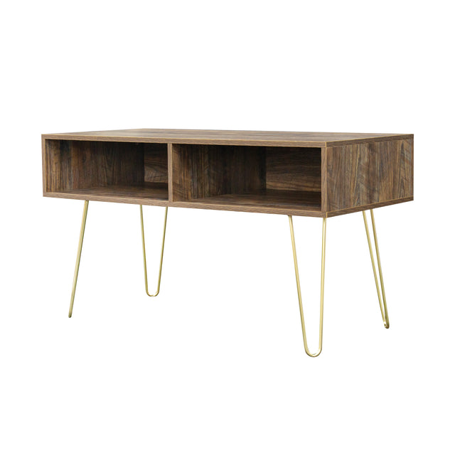 Modern Design TV stand stable Metal Legs  with 2 open shelves to put TV, DVD, router, books, and small ornaments,Espresso