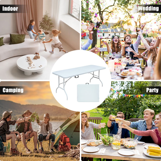 Multi-purpose outdoor folding 6ft casual picnic table game party table