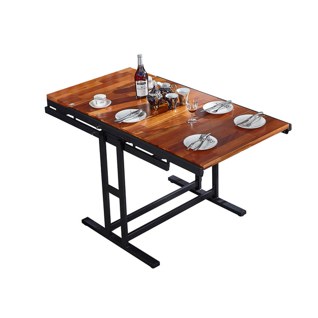 Conversion Solid wood table /shelf Wholesales folding table with convert shelf can be used as dining table or stand shelf