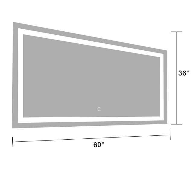 LED Bathroom Mirror 60x 36  Inch with lights, anti-Fog & Dimming Led Bathroom Vanity Mirror