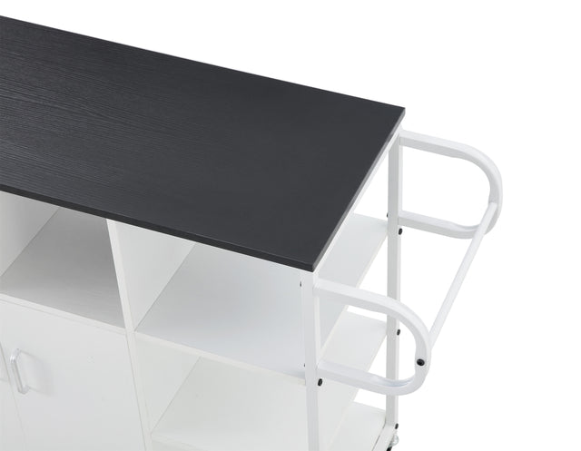 KITCH storage cabinet WHITE-Black, move with roller..