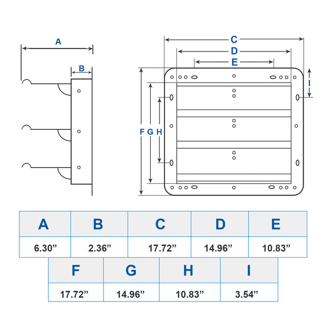 iPower 14-Inch Square Aluminum Automatic Gravity Shutter Louver Vent, Silver