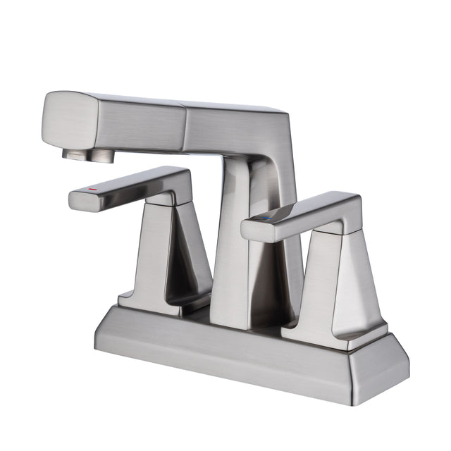 2 Handle Centerset Bathroom Sink Faucet  3 Hole with Pull Out Sprayer, 4 Inch Lavatory Faucet, Modern Vanity Faucet, Mixer Tap for Hot and Cold Water