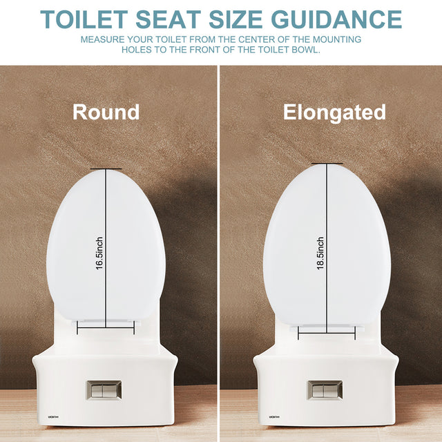 Miibox Removable Elongated Bowl White Toilet Seat, with Nonslip Grip-Tight Never Loosen Bumpers Prevent Shifting, No Slamming Slow and Quiet-Close Seat Cover, Quick Release Hinges for Easy Cleaning