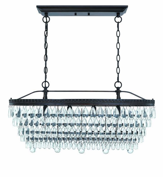 4-Light Oil Rubbed Bronze Chandelier with Crystal Accent