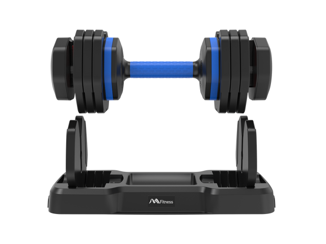 Adjustable Dumbbell - 55lb Single Dumbbell with Anti-Slip Handle, Fast Adjust Weight by Turning Handle with Tray, Exercise Fitness Dumbbell Suitable for Full Body Workout
