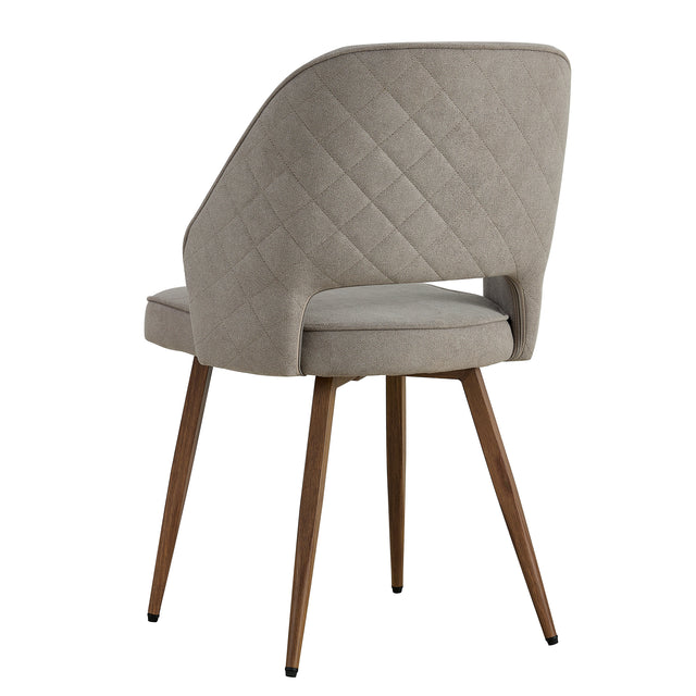 Modern Dining Chairs,Linen Accent Chair, Living Room Leisure Chairs, Upholstered Side Chair with Metal Legs for Dining Room Kitchen Vanity Patio Club Guest (Set of 1)  Grey Office Chair