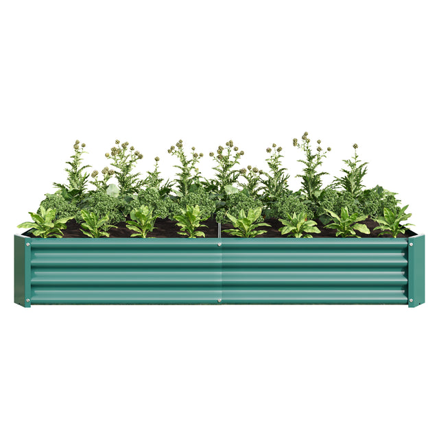 Raised Garden Bed Outdoor, 6×3×1ft , Metal Raised  Rectangle Planter Beds for Plants, Vegetables, and Flowers - Green