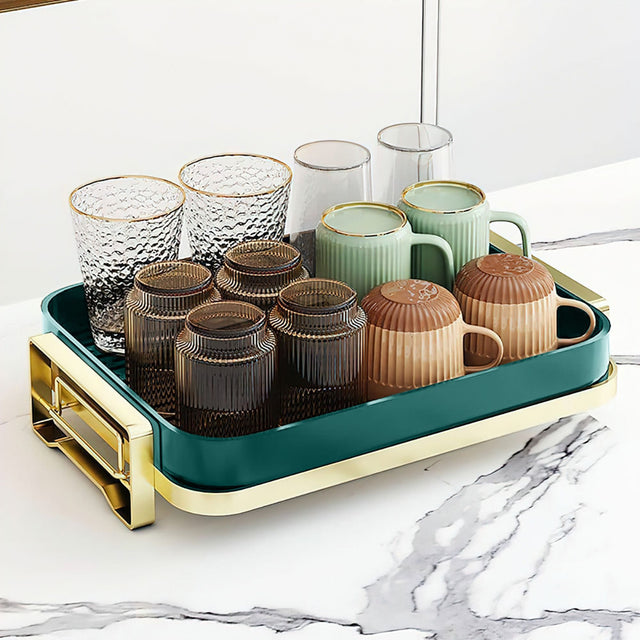 Water cup holder for air storage, tea cups, glass cups for storage, storage shelves, drainage, household trays, desktop offices