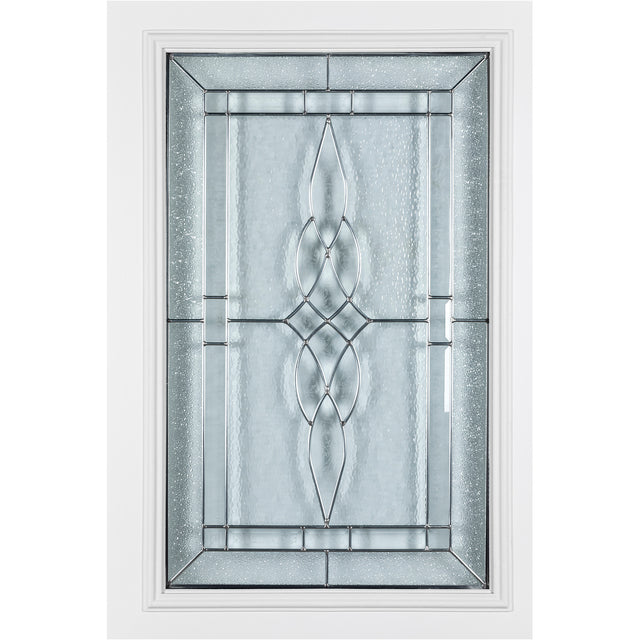 37.5inx81.5in Left Hand Inswing Decorative Glass- Zinc Caming  Fiber Glass Prehung Entry Door .