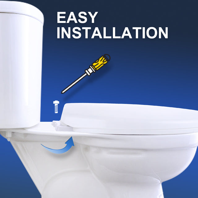 Miibox Removable Round Bowl Matte White Toilet Seat, with Nonslip Grip-Tight Never Loosen Bumpers Prevent Shifting, No Slamming Slow and Quiet-Close Seat, Quick Release for Easy Cleaning