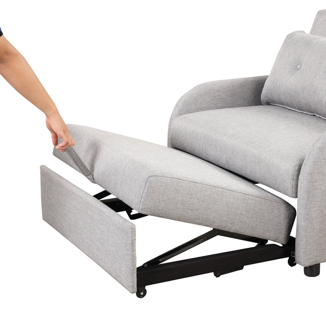pull out sofa sleeper 3 in 1 with 2 wing table and usb charge for nap line fabric for living room recreation room grey