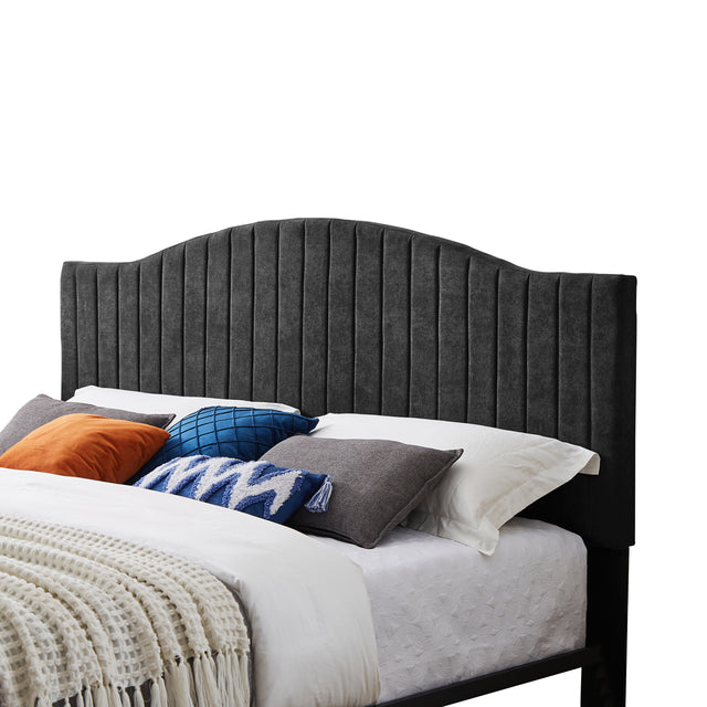 B111 King bed Beautiful line stripe cushion headboard  Strong iron frame with high temperature paint