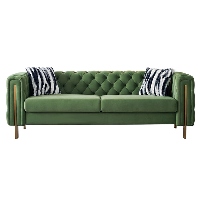 Modern velvet sofa MINT GREEN color