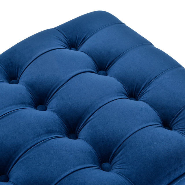 U-stye Upholstered Flip Top Storage Bench with Button Tufted Top