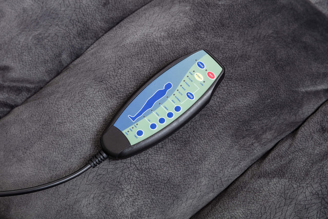 Massage Rocker Recliner with Heat and Vibration, Manual Rocking Recliner Chair with Vibrating Massage, Comfy Padded Overstuffed Recliner Soft Fabric Heated Recliner (Grey)