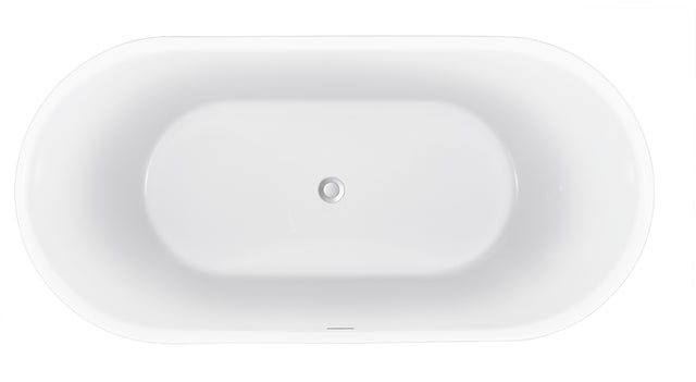 67" 100% Acrylic Freestanding Bathtub，Contemporary Soaking Tub，white Bathtub