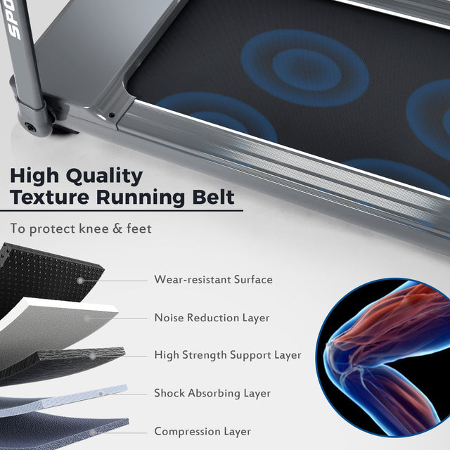 Folding Electric 3.5HP Treadmill Medium Running Machine Motorised Gym 330lbs；Portable Compact Treadmill Foldable for Home Gym Fitness Workout Jogging Walking,Electric Motorized Power 14KM/H