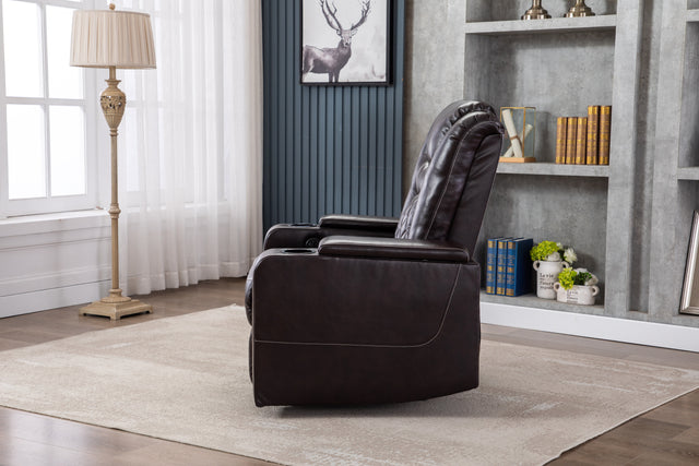 New Design PU Material With Cup Hold Storage USB Recliner