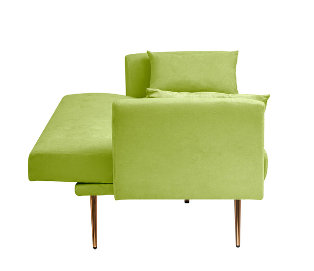 ETA 2022-02-21Cotton living room sofa. Rose metal feet convertible bed folds