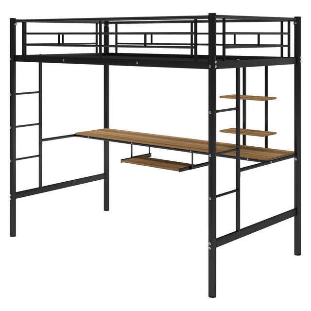 Loft Bed with Desk and Shelf , Space Saving Design,Twin（OLD SKU:MF193081AAB）