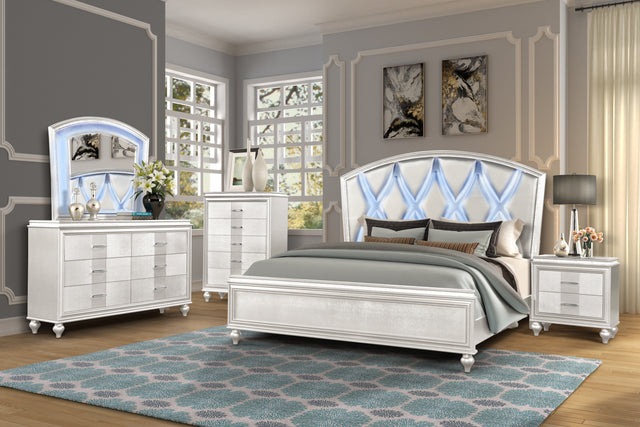 Galaxy Home Modern Ginger 5 Drawer Chest made with Wood in White