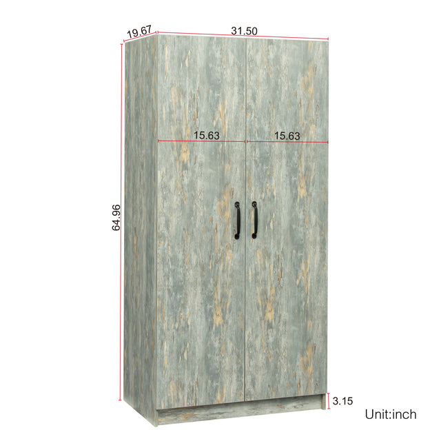High wardrobe and kitchen cabinet with 2 doors,Grey