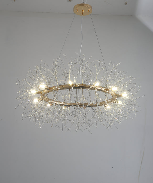 Modern American round crystal chandelier -12 bulbs