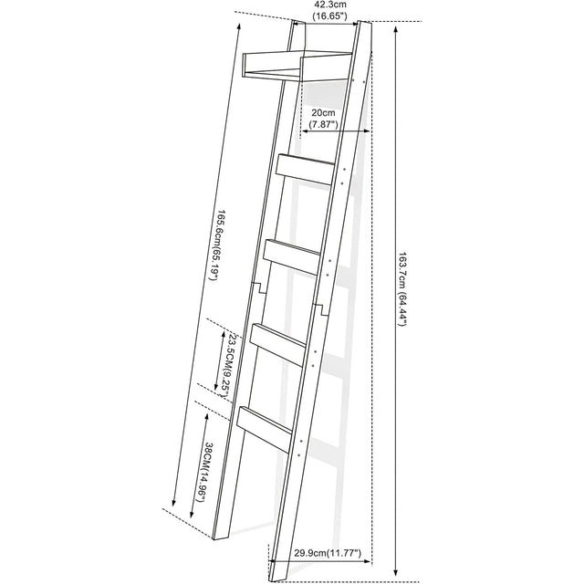 Blanket Ladder, 5 Tier Towel Racks with Shelf, Bamboo Blanket Holder, Decorative Blanket, Quilt, Towel, Scarf Ladder Shelves for Livingroom, Bedroom, Bathroom, Farmhouse (White)