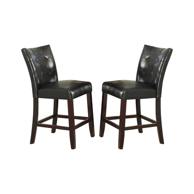 Leather Upholstered High Dining Chair, Black(Set of 2)