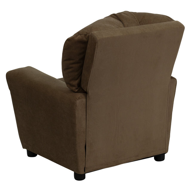 Offex Contemporary Brown Kids Recliner with Cup Holder