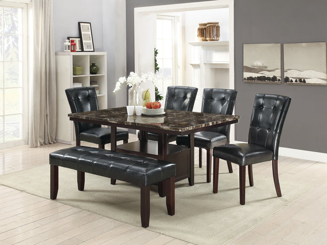 Leather Upholstered Dining Chair, Black(Set of 2)
