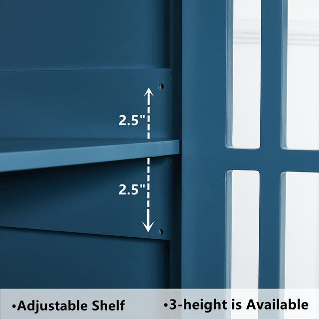 Storage Cabinet, Buffet Sideboard, Dark Teal