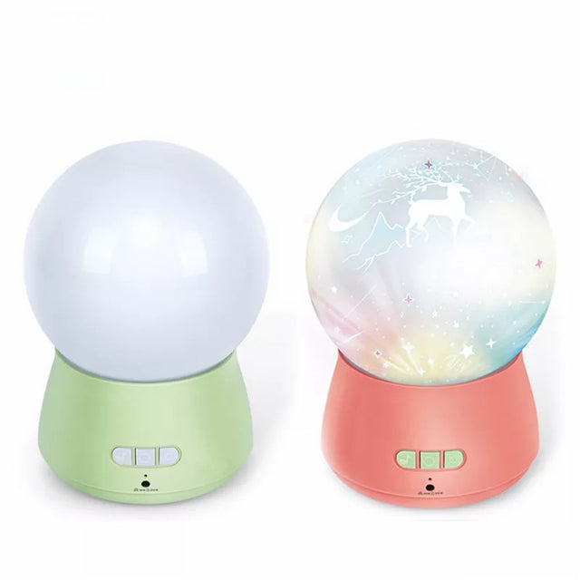 Cmgb LED Night Light, 360 Degree Rotating Baby Music Projector Night Light, Kids Sleep Light Green
