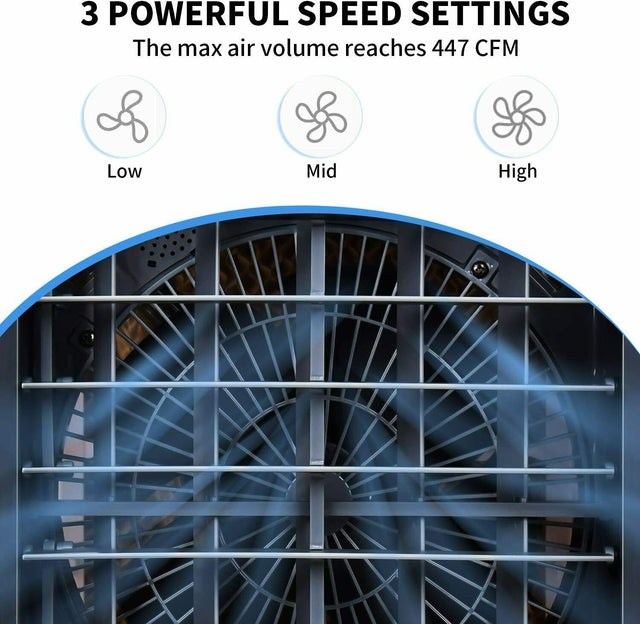 Simple Deluxe 30\'\' Evaporative Air Cooler Fan with Humidification, Repellent and Anion Function, 2 Gallon Water Tank, 3 Speeds Setting, Remote Control, White