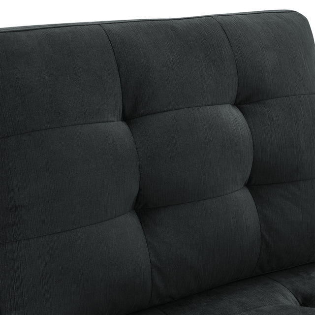 L shape Modular Sectional Sofa，DIY Combination，includes Three Single Chair and Three Corner ，Black Velvet.