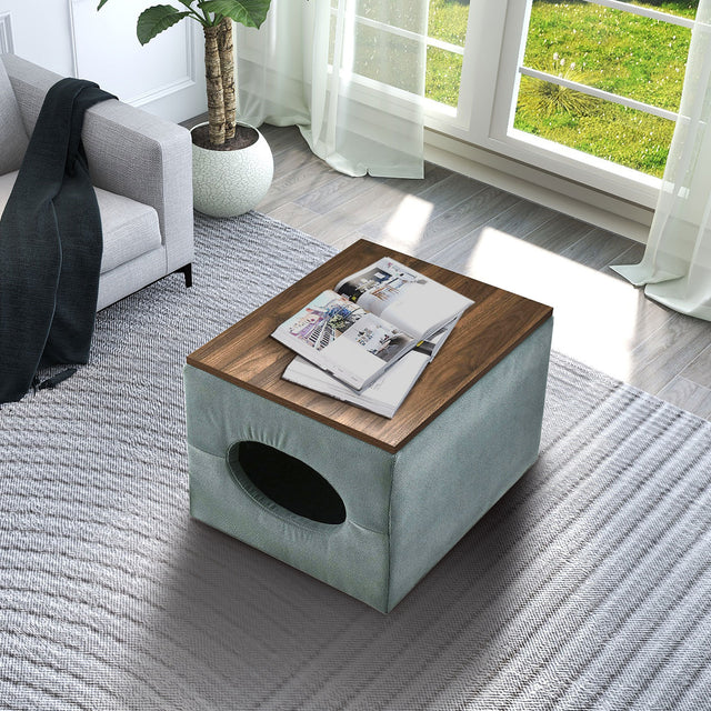 [Video] Welike Waterproof, oil-proof, scratch-proof 25"W Modern design hollow storage ottoman, upholstery, coffee table, two small footstools, easy storage and wide use