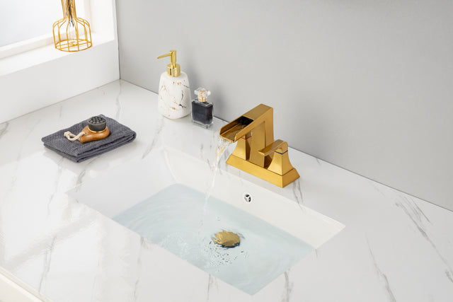 2-Handle Lavatory Faucet Brushed Nickel Bathroom Sink Faucet with Metal Pop-up Drain and Faucet Supply Lines