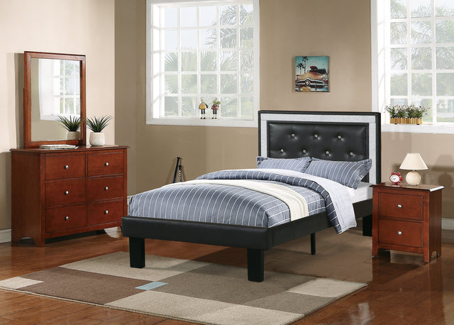 Bedroom Nightstand Cherry Color Wooden 2 Drawers Table Bed Side Table