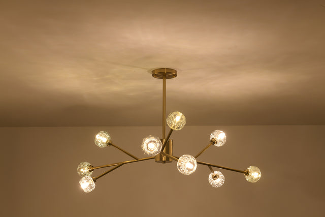 Modern American chandelier golden iron -9 bulb