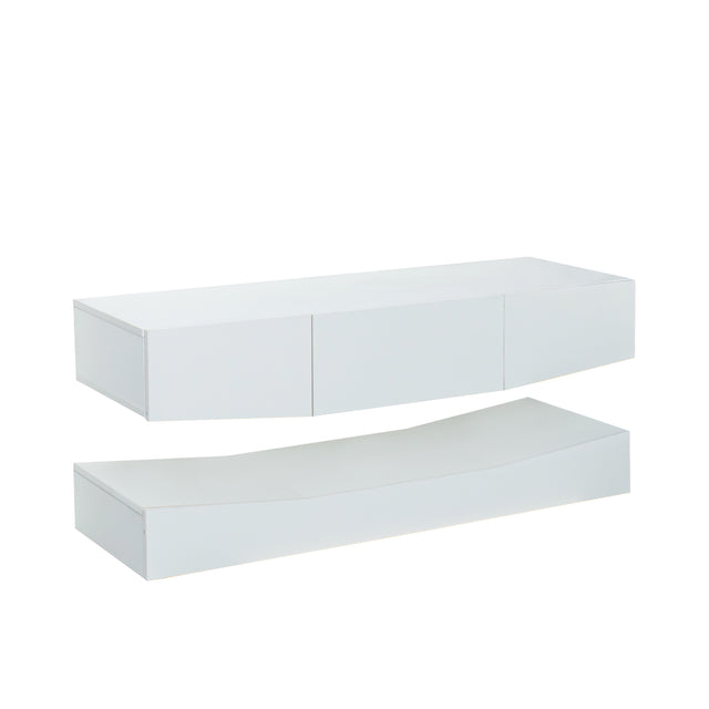 LED TV Stand for 55 inch TV, Modern Entertainment Center with LED Lights, TV & Media Furniture Console for Under TV Living Game Room Bedroom,White