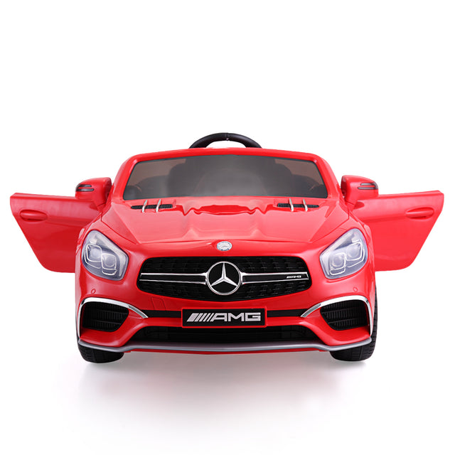 12V Mercedes-Benz Licensed Electric Kids Ride on Car, Battery Powered Vehicle with LED Lights, Music, USB, MP3, Spring-Suspension RC 4-Wheeler, Red